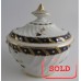 SOLD Worcester Oval Shanked Sucrier and Cover, Blue and Gilt Decoration with 'Bluebell pattern', Body repaired with staples, c1795 SOLD 